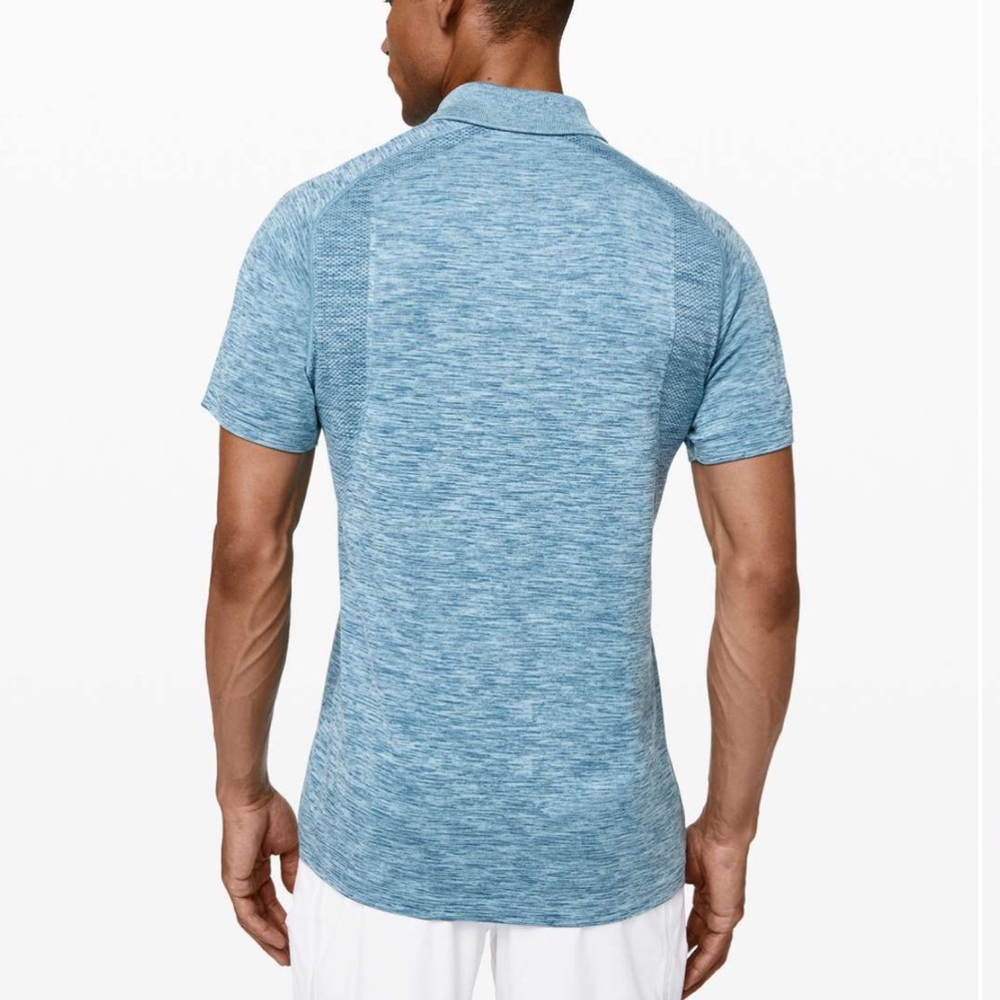 Lululemon hydra blue Metal Vent Tech Polo collared short sleeve tee shirt - Picture 6 of 7